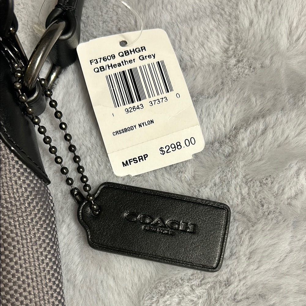 COACH F37609 Black and Gray Crossbody Messenger Bag NWT - Picture 4 of 16
